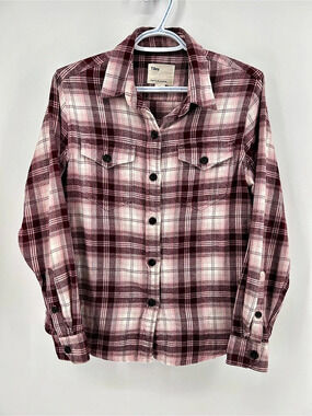 Tilley Women’s Small Plaid Flannel 100% Cotton Button Down Fall Autumn Top